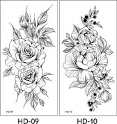 2 stuk XL Tattoo Sticker Gezicht Hand Mooie Body Art Nep Tatoo Tijdelijke Waterdichte Taty model HD0910