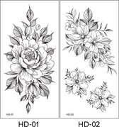 2 stuk XL Tattoo Sticker Gezicht Hand Mooie Body Art Nep Tatoo Tijdelijke Waterdichte Taty model HD0102
