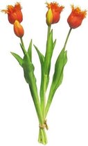 Bosje Tulpen Sally Thrum oranje kunstbloem Nova Nature
