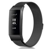 Fitbit Charge 3 & 4 Milanese Band  Zwart - Maat: SM