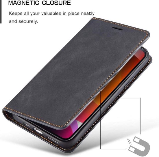 Bookcase Apple iPhone 12 Mini | Noir | Porte-cartes | Étui portefeuille