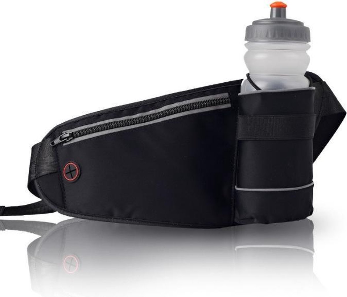 Heupband Running belts, waterdichte heuptas met drinkwatergordel, verstelbare sportriemtas voor hardlopen en wandelen - zwart