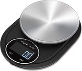 HANLY digitale precisie keukenweegschaal - 0,1 gram tot 5 KG - Tarra functie - incl. batterijen - compact model - RVS