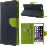 iPhone 6 plus Mercury Cover Color Fancy Diary Blauw/Groen
