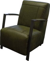 Industriële fauteuil Rosetta | leer Colorado groen 08 | 64 cm breed