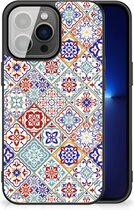 Hoesje iPhone 13 Pro Leuk TPU Back Cover met Zwarte rand Tegels Kleur