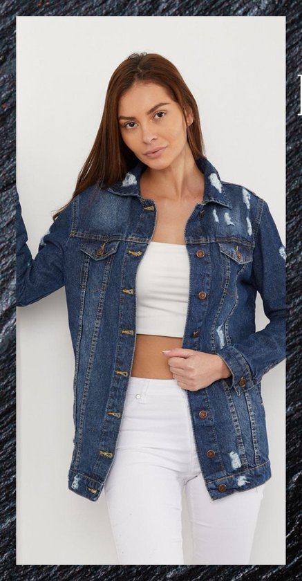 Jeans dames spijkerjasje blauw Lang maat S 36 | bol.com