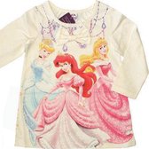 Disney Princess Meisjes Longsleeve - Wit - Prinsessen Assepoester Ariel Doornroosje - T-shirt met lange mouwen - Maat 128