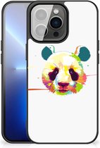 Smartphone Hoesje iPhone 13 Pro Max Back Case TPU Siliconen Hoesje met Zwarte rand Panda Color