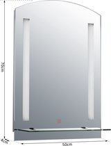 HOMdotCOM Badkamerspiegel met LED verlichting en legplank 50 x 70 x 4cm
