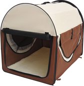 Paws Honden transporttas opvouwbaar bruin/crème maat XXL 97 x 71 x 76cm