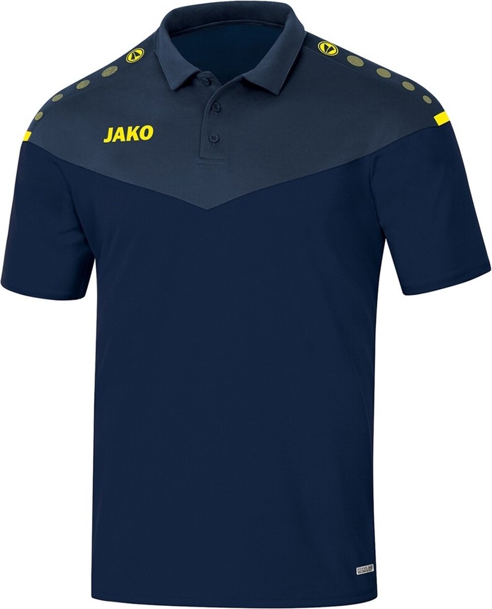 Jako Champ 2.0 Polo Kinderen - Marine / Donkerblauw / Fluogeel | Maat: 152