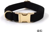 ACE Pets Luxe Velvet Halsband hond - Honden leiband - Honden halsband training - Zwart - Pluche