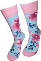 Verjaardag cadeau - Grappige sokken - HIBISCUS sokken - Leuke sokken - Vrolijke sokken – Valentijn Cadeau - Luckyday Socks - Cadeau sokken - Socks waar je Happy van wordt – Maat 37-42