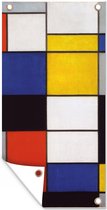 Schuttingposter Compositie A - Piet Mondriaan - 100x200 cm - Tuindoek