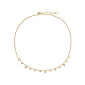 Edelsteen munt ontwerp ketting - Ketting - Verstelbare ketting - 14K Verguld - Dottillove.