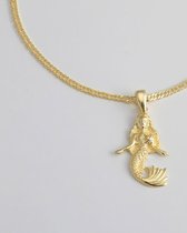 2bs jewelry zeemeermin ketting, 925 zilveren dames ketting, 14k goud plated, handmade, ketting met hanger