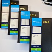 Bureau Agenda 2022 - 1 dag per pagina - Zwart - Pakket van 4 stuks