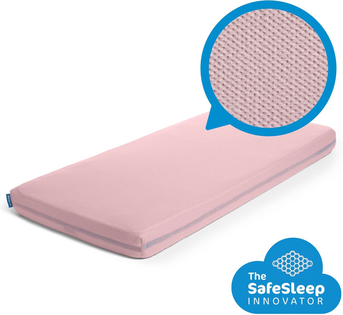 AeroSleep® hoeslaken - voor babybed, ledikant & wieg - 90 x 40 cm - Pink