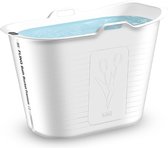 FlinQ Bath Bucket Premium - Mobiele Badkuip voor in de Douche - Zitbad voor Volwassenen - Ook als Ijsbad / Ice Bath - Dompelbad met Thermometer voor Wim Hof Methode - Wit - 165L