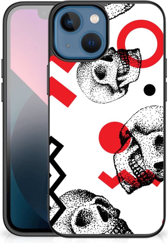 TPU Bumper Apple iPhone 13 mini GSM Hoesje met Zwarte rand Skull Red |  bol.com