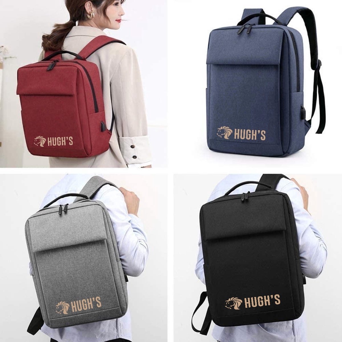 Schoolrugzak 43*32*12 cm Unisex, Dagelijkse Backpack, Reistas, Opladen Laptop Rugzak, Schoudertas, Zakelijke Rugzak(ROOD)