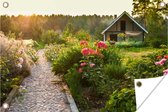 Tuinposter - Stenen wandelpad -  120cm x 80cm - tuin