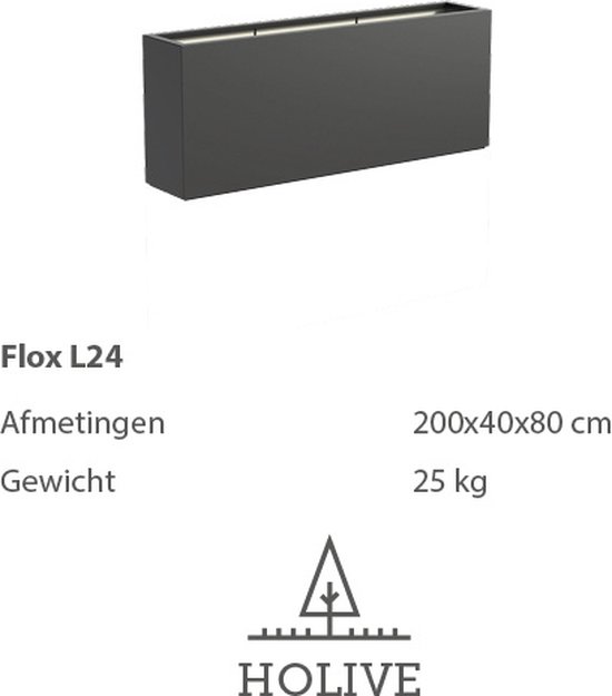 Polyester Flox L24 Langwerpig 200x40x80 cm. Plantenbak