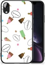 Silicone Back Case Geschikt voor iPhone XR Telefoon Hoesje met Zwarte rand IJsjes