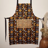 Keuken Schort | Hangemaakt Afrikaanse Boheemse Stijl Geometrische 'Mudcloth' Bogolan Geïnspireerd Druk Schort