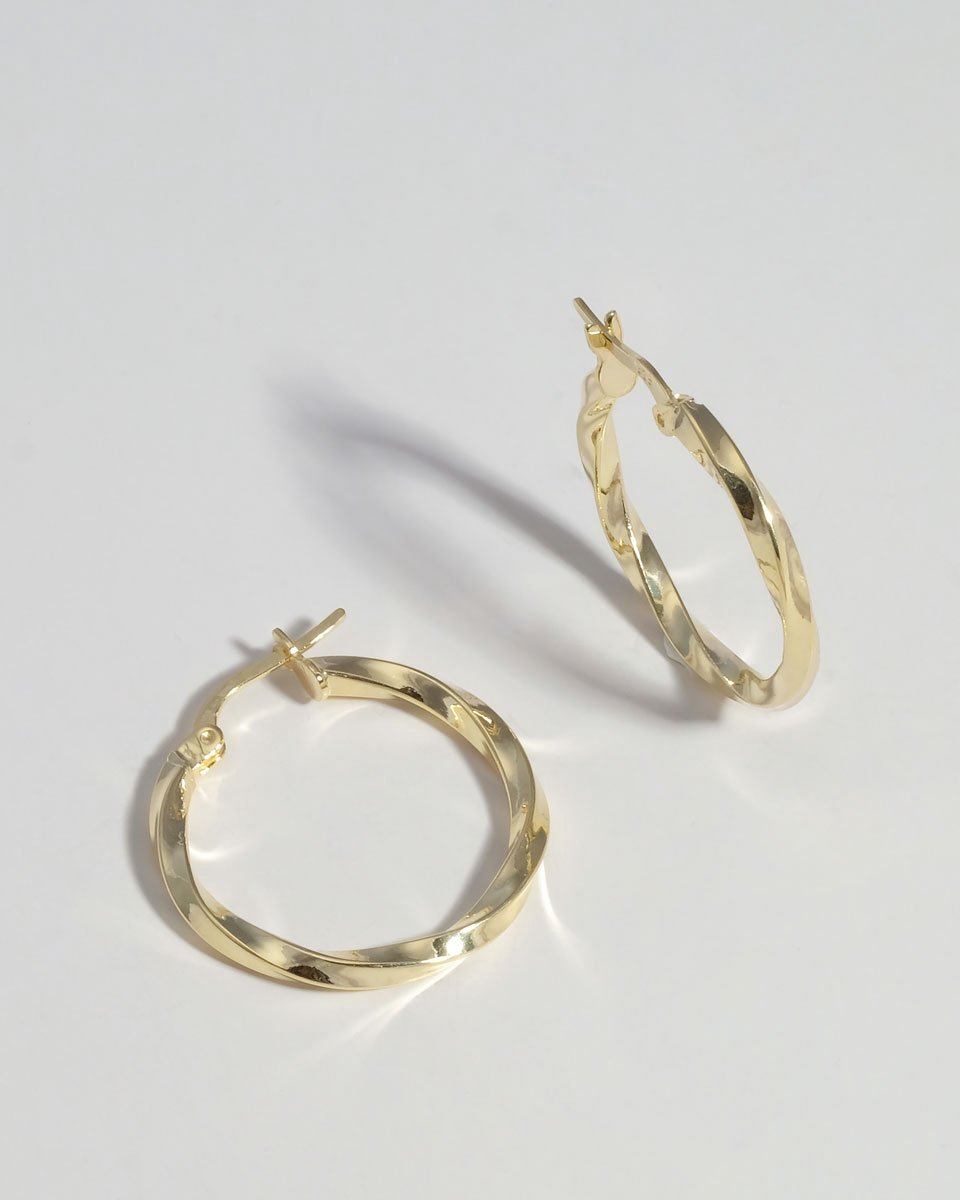 2bs jewelry chagall huggie hoop, 925 zilveren dames oorbellen, 14k gold plated, handmade