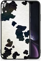 GSM Hoesje Geschikt voor iPhone XR Silicone Hoesje met Zwarte rand Koeienvlekken