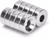 Super sterke ring magneten - 12 x 3 mm (10-stuks) - Rond - Neodymium - Koelkast ringmagneten - Whiteboard magneten – Klein - Ronde - 12x3mm