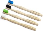 The Bamboovement 4 Bamboe Tandenborstels voor Volwassenen - Tandenborstels - Medium Haartjes - Duurzaam - Milieuvriendelijk