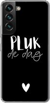 Geschikt voor Samsung Galaxy S22 hoesje - Pluk de dag - Quotes - Spreuken - Carpe diem - Siliconen Telefoonhoesje