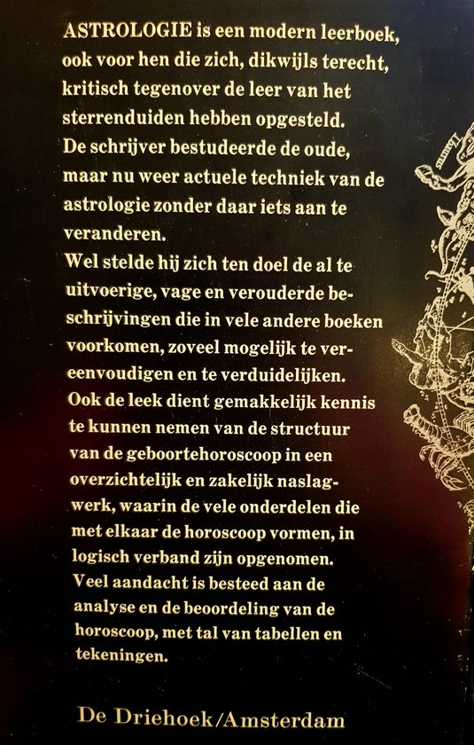 Boekomslag met astrologische tekst en tekening van sterrenbeelden.