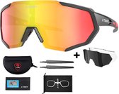 X-Tiger - Sportbril met 3 lenzen – Fietsbril met Myopia Frame – Sport Zonnebril - Wielrenbril