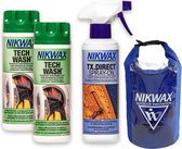 Nikwax "Voordeelpakket" - 2x Tech Wash 300ml & 1x TX.Direct Spray-on 300ml - 3-Pack + Extra Dry Bag 10L