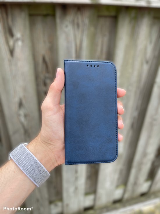 Coque iPhone Xr en Cuir Blauw - Coque iPhone Xr en Cuir de Luxe avec Fermeture Magnétique Blauw - Etui Bookcase en Cuir Blauw avec Porte-Cartes pour iPhone Xr - Smartphonica