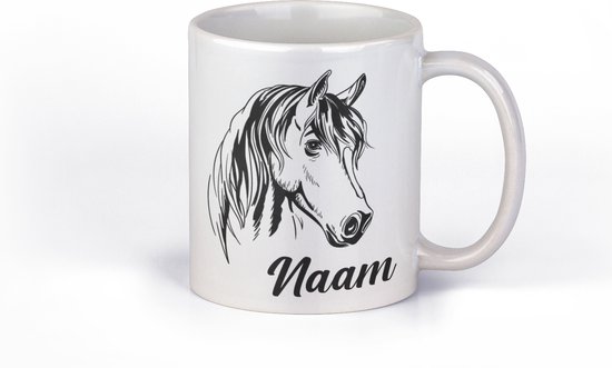 Mok Paardenhoofd + NAAM | STUUR DE NAAM PER MAIL | cadeaumok voor jongen | meisje| mannen | beker voor vrouw | verjaardagscadeau | paard