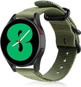 Strap-it Samsung Galaxy Watch 4 - 44mm nylon gesp band - groen