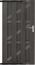 Tuindeur composiet Bari antraciet met antraciet alu frame incl. beslag (100 x 180 cm)
