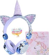 Eenhoorn Koptelefoon Kinderen - Paarse Unicorn - Draadloos - Glitter Koptelefoons - Gehoorbescherming - Verstelbaar - Bluetooth - Microfoon