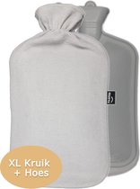 Pasper Kruik XL 3 liter met hoes - warmwaterkruik - 8 uur warmte - grijs - kruikzak
