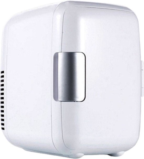 Koelkast: Hoobi® Mini koelkast Wit - 4 Liter- Make up opslag- Voedselopslag- koelkast- 12 V auto stekker- 60W, van het merk Hoobi®