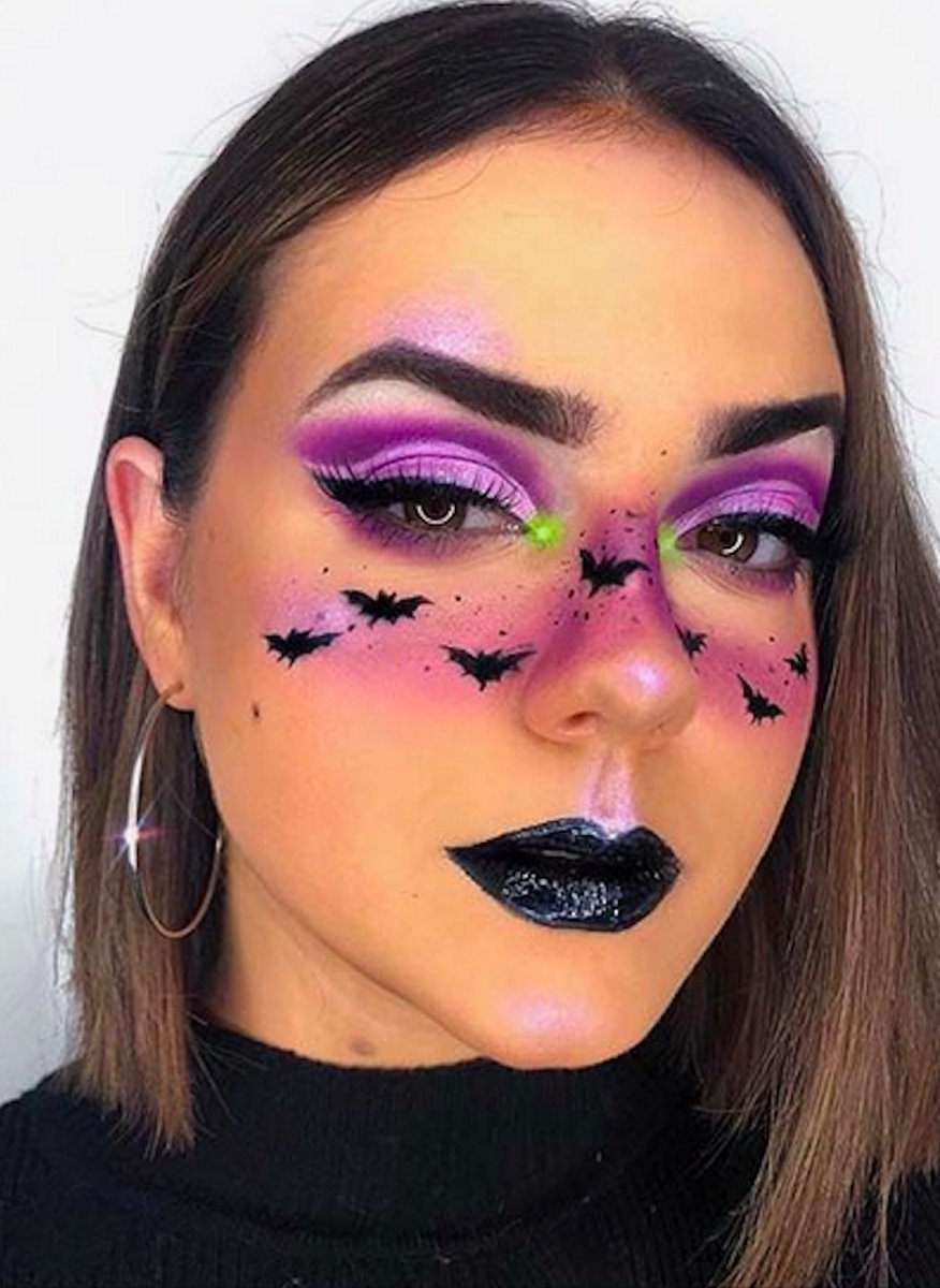 GetGlitterBaby® - Vleermuizen Tattoo Halloween Decoratie Versiering / Carnaval Schmink Make Up Plak Tattoos / Tijdelijke Tattoo / Nep Tatoeage - Batman / Vleermuizen — afbeelding 4