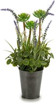 Ibergarden Kunstplant Lavendel 13 X 40 Cm Staal Groen/grijs/paars