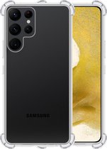 Samsung S22 Ultra Hoesje Transparant Shockproof - Samsung Galaxy S22 Ultra Case - Samsung S22 Ultra Hoes Transparant