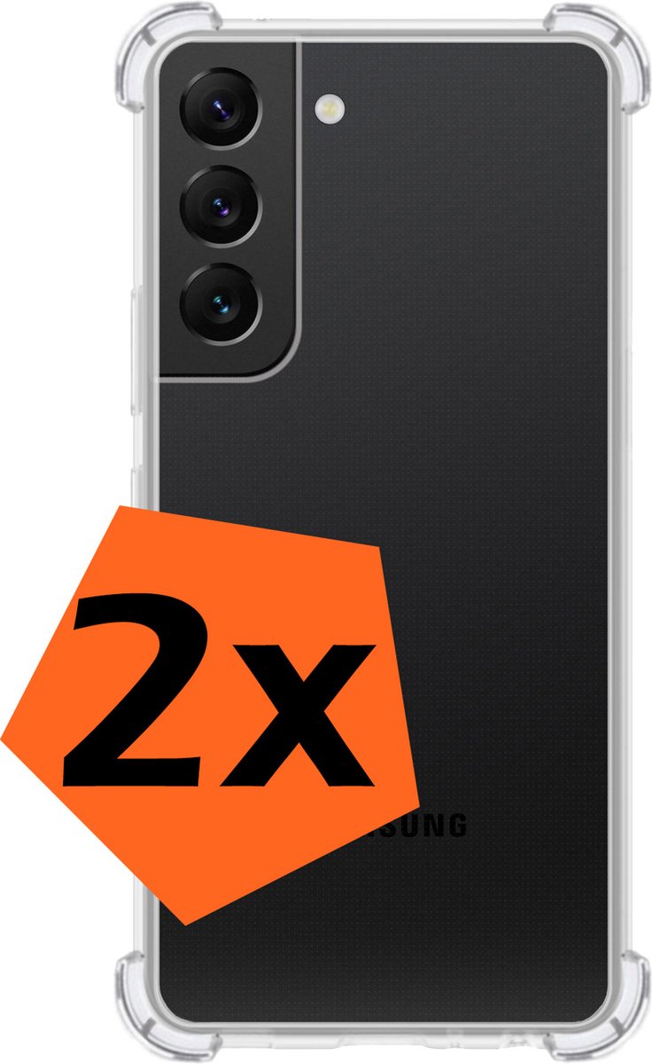 Hoes - 2 Stuks - Geschikt voor Samsung Galaxy S22 - Sterk & Shockproof - Siliconen Case - Back Cover - Telefoon Hoesje Shock Proof - Transparant