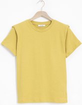 Sissy-Boy - Geel linnen T-shirt met schouderdetail